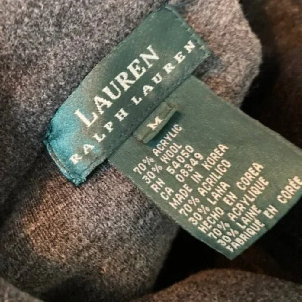 Lauren Ralph Lauren Gray Wool Blend Knit Shacket Blazer Snap Closure EUC Medium - Picture 6 of 6